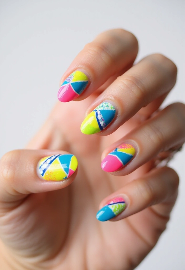 12 Bright Summer Nail Designs to Stand Out - 4. Neon Splash