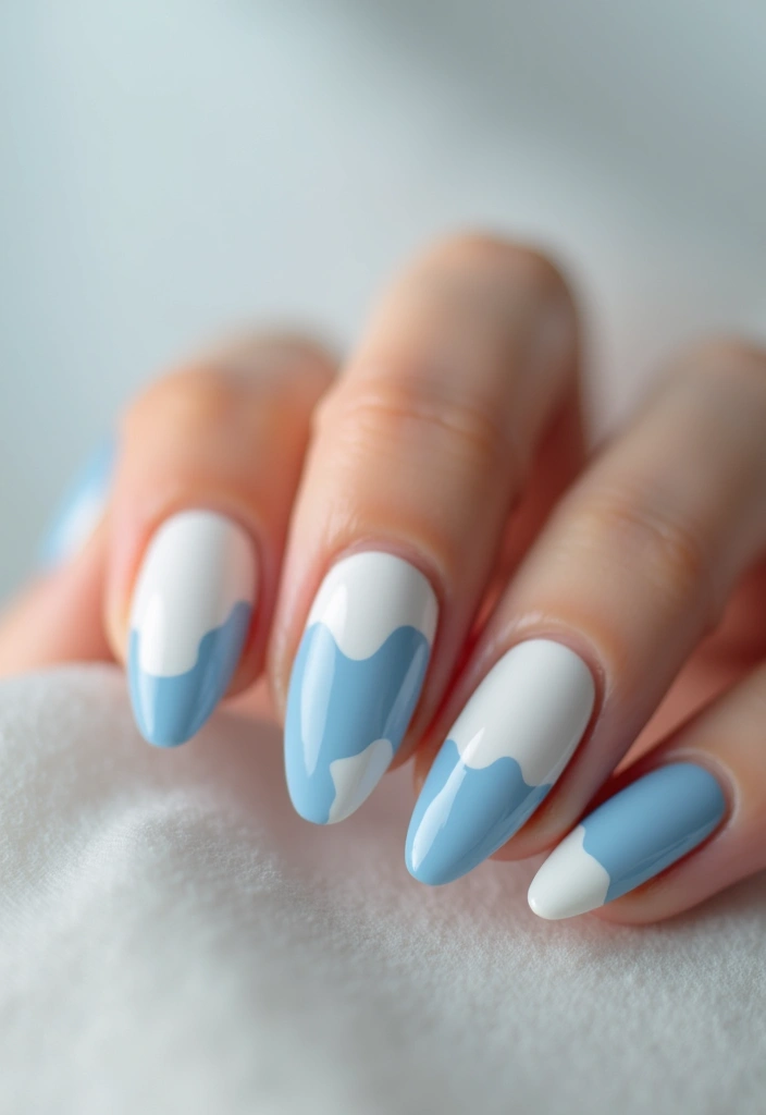 12 Bright Summer Nail Designs to Stand Out - 5. Minimalist Waves