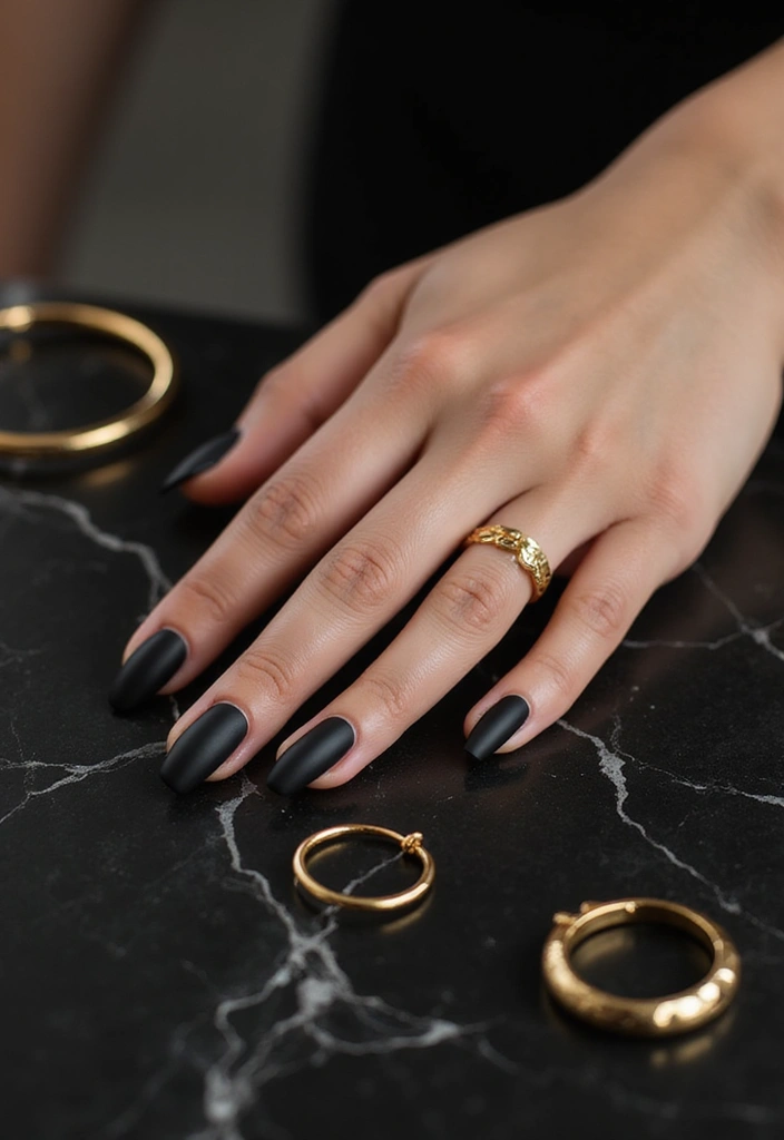 12 Trendy Minimalist Nails for a Chic Summer - 4. Classic Matte Black