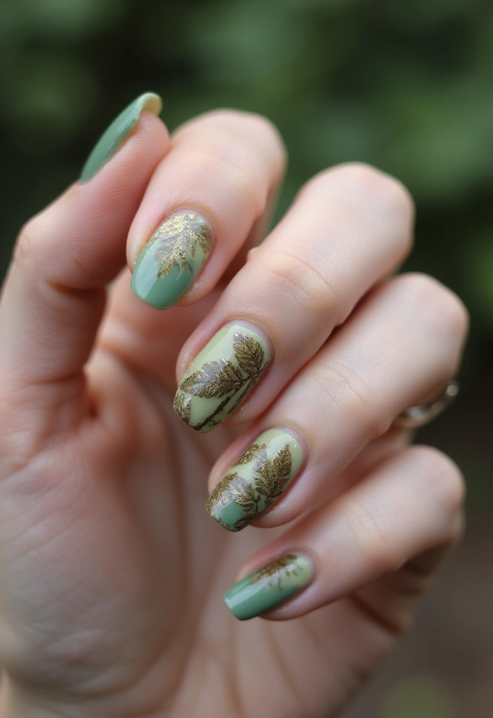 12 Trendy Minimalist Nails for a Chic Summer - 6. Nature-Inspired Designs