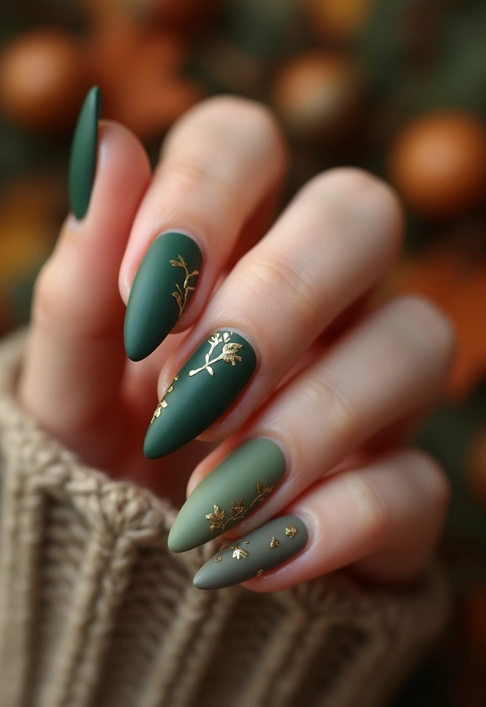 14 Modern Autumn Nail Inspo for a Trendy Look - 1. Earthy Green Hues