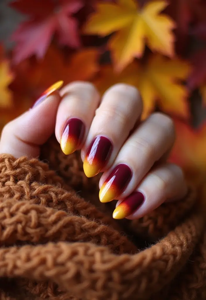 14 Modern Autumn Nail Inspo for a Trendy Look - 10. Colorful Ombre