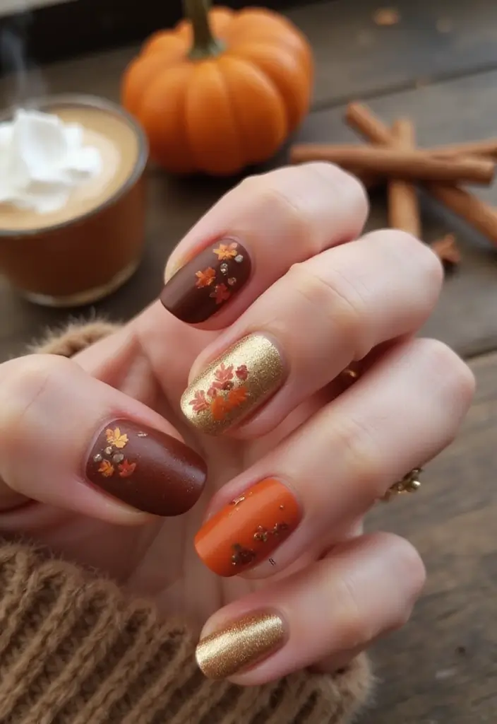 14 Modern Autumn Nail Inspo for a Trendy Look - 2. Warm Pumpkin Spice