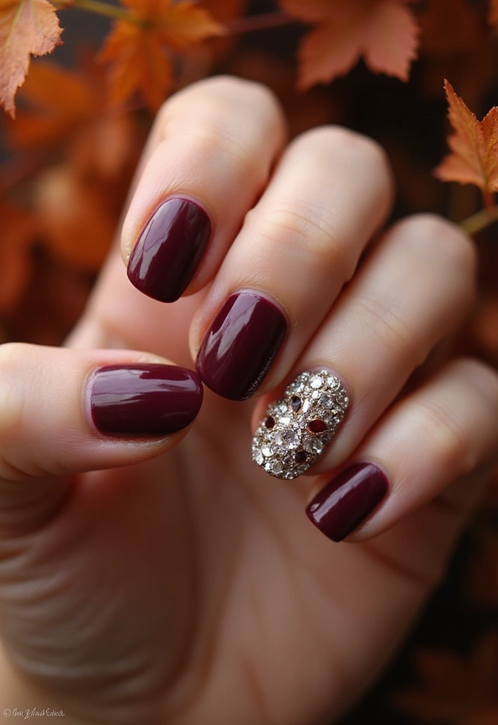 14 Modern Autumn Nail Inspo for a Trendy Look - 3. Deep Burgundy Glam