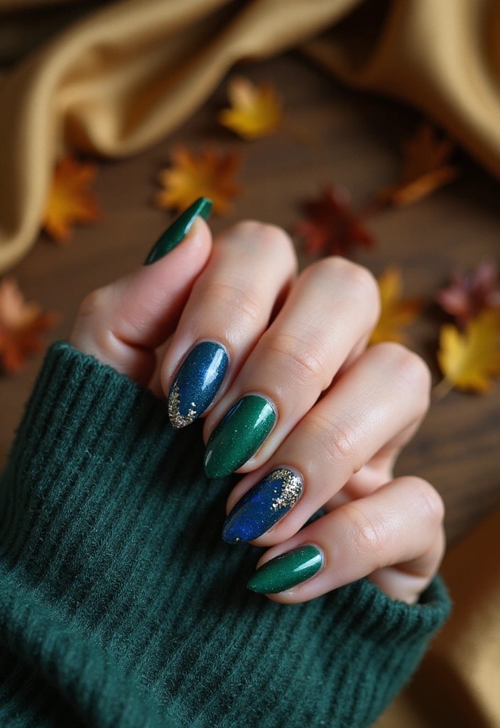 14 Modern Autumn Nail Inspo for a Trendy Look - 8. Jewel Toned Wonders