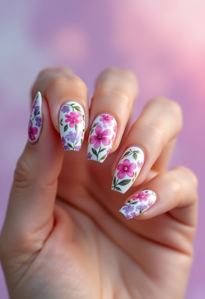 16 Hottest Trends in French Nails for 2025 (You Won't Believe #7!) - 4. Floral Designs