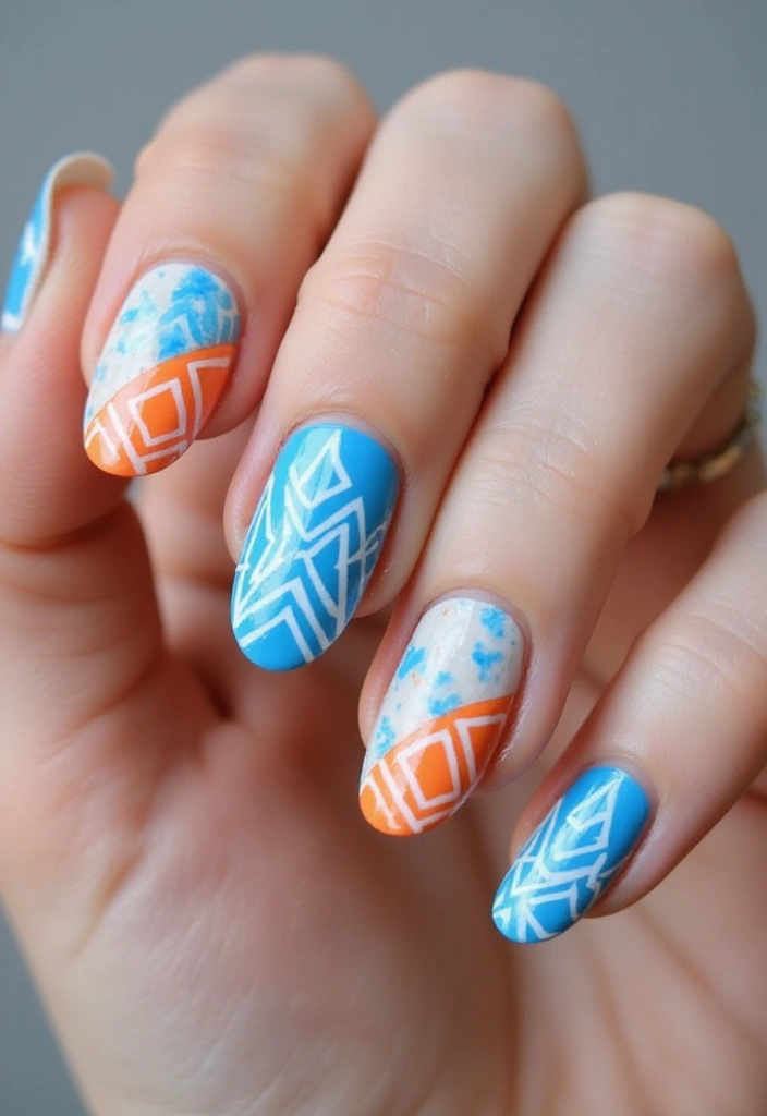 16 Hottest Trends in French Nails for 2025 (You Won't Believe #7!) - 5. Geometric Patterns