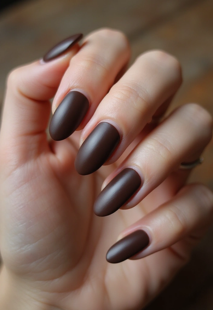 16 Neutral Trendy Nails for Effortless Style - 5. Chic Mocha Matte