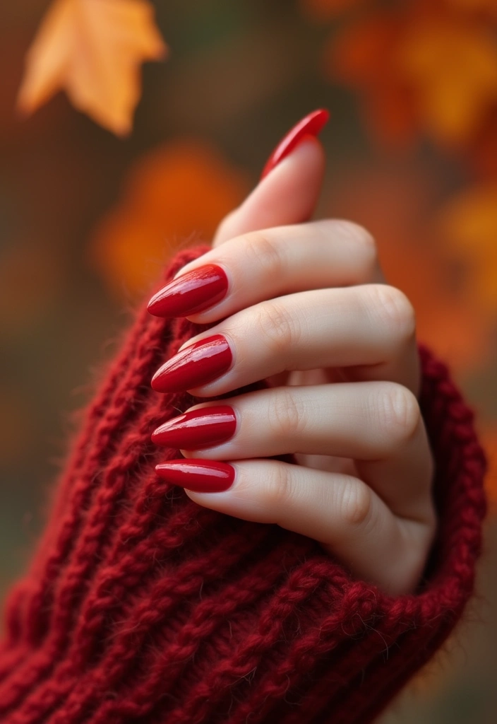 18 Must-Try Autumn Nail Trends for Fashion Lovers - 12. Vibrant Red
