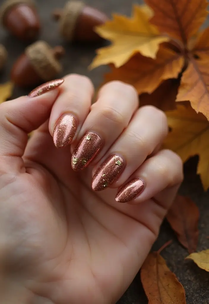 18 Must-Try Autumn Nail Trends for Fashion Lovers - 6. Shimmering Copper