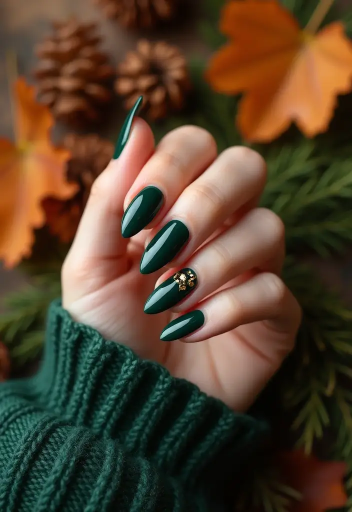 18 Must-Try Autumn Nail Trends for Fashion Lovers - 7. Forest Green