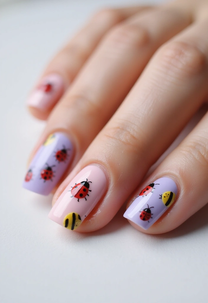 20 Chic Love-Themed Nail Designs to Fall For - 10. Sweet Love Bugs