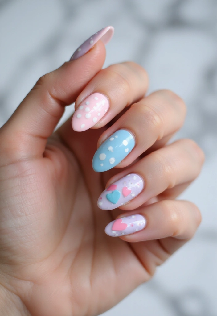 20 Chic Love-Themed Nail Designs to Fall For - 11. Heartfelt Dots