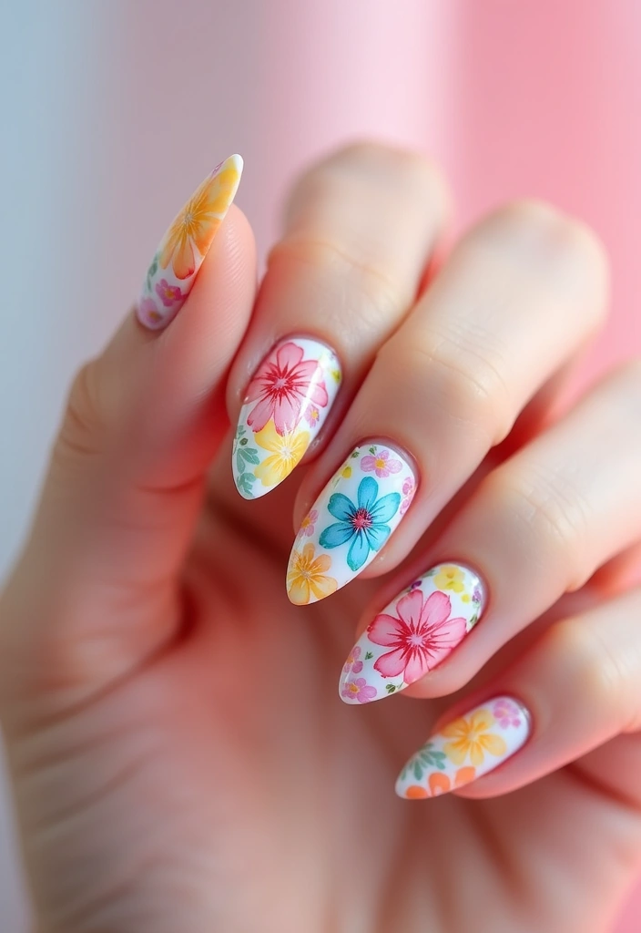 20 Chunky Nail Art Styles Trending Now - 10. Floral Fantasy