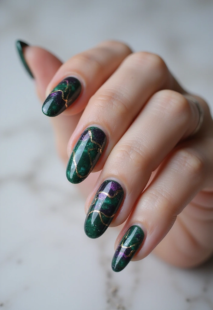 20 Chunky Nail Art Styles Trending Now - 11. Mystical Marbling