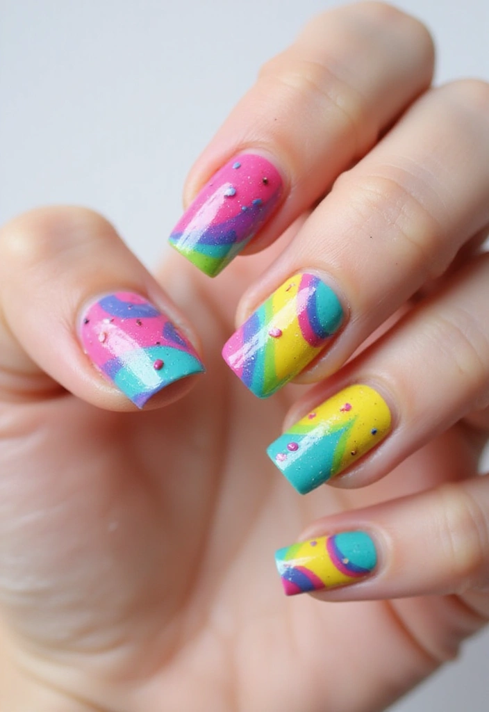 20 Chunky Nail Art Styles Trending Now - 17. Colorful Swirls