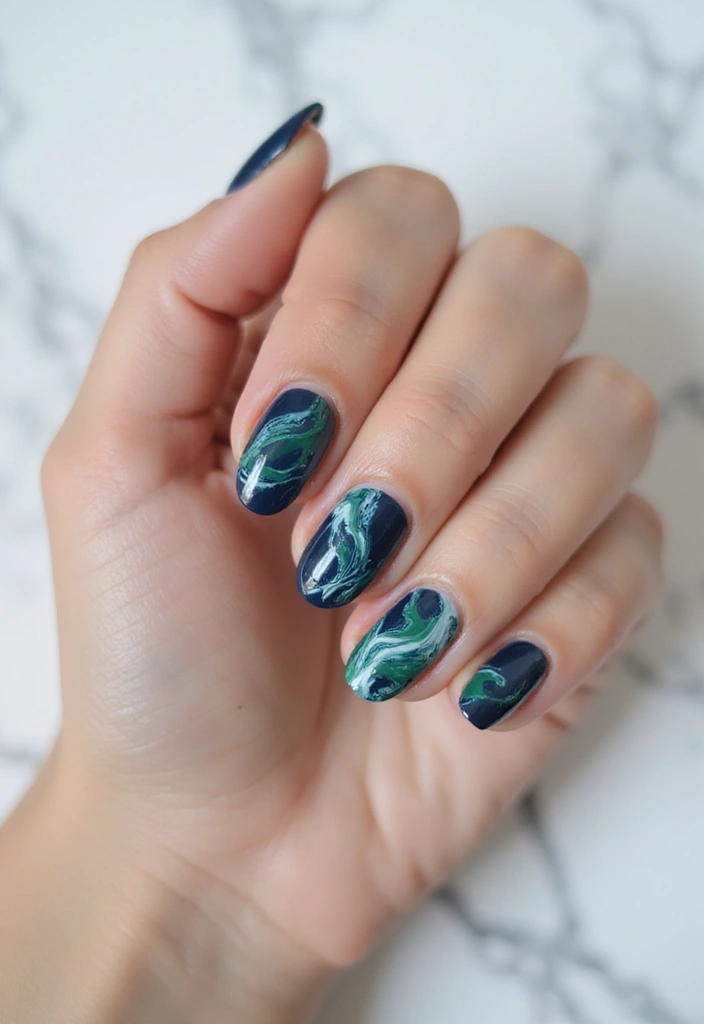 20 Chunky Nail Art Styles Trending Now - 3. Marble Magic