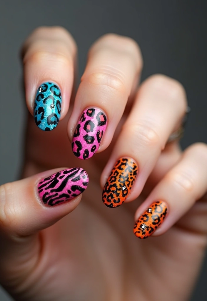 20 Chunky Nail Art Styles Trending Now - 6. Animal Prints with a Twist