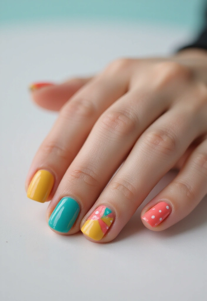 20 Chunky Nail Art Styles Trending Now - 8. Retro Vibes