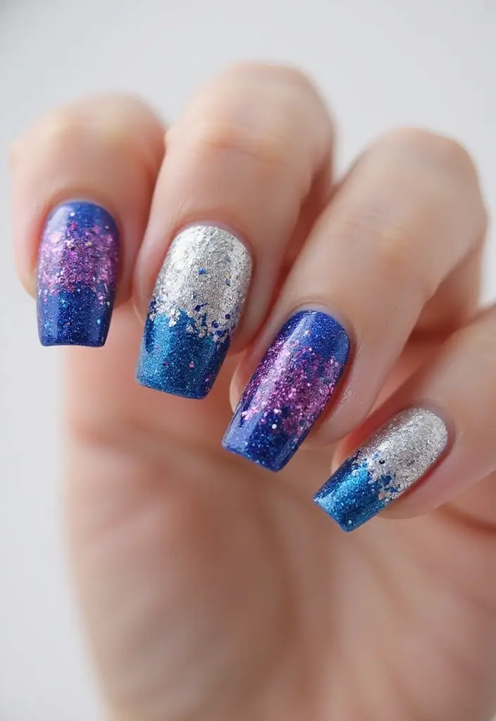 20 Chunky Nail Art Styles Trending Now - 9. Glitter Galore