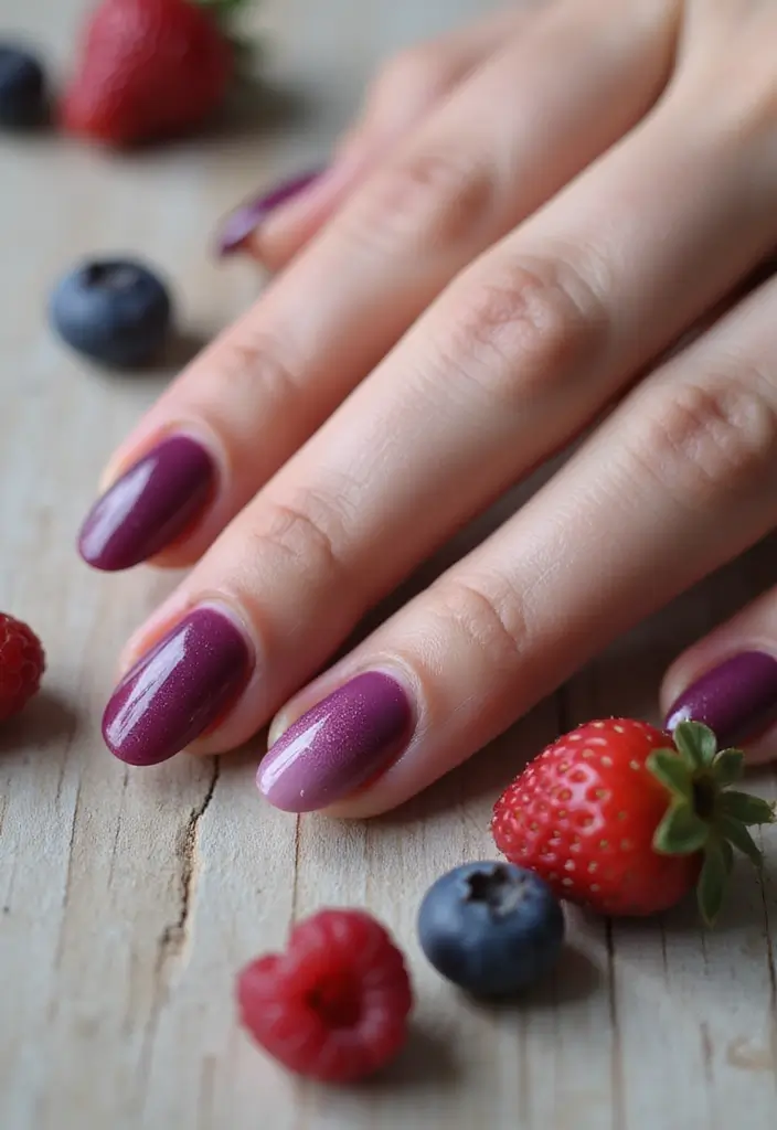 20 Cozy Autumn Winter Nail Designs to Try This Year - 15. Berry Sweet Ombre