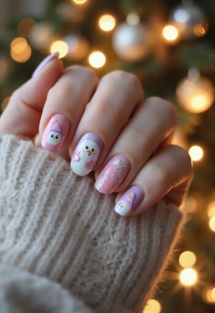 20 Cozy Autumn Winter Nail Designs to Try This Year - 18. Whimsical Winter