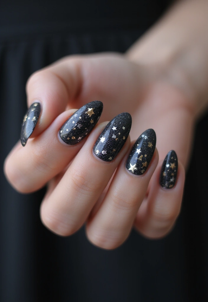 20 Cozy Autumn Winter Nail Designs to Try This Year - 20. Twinkling Stars