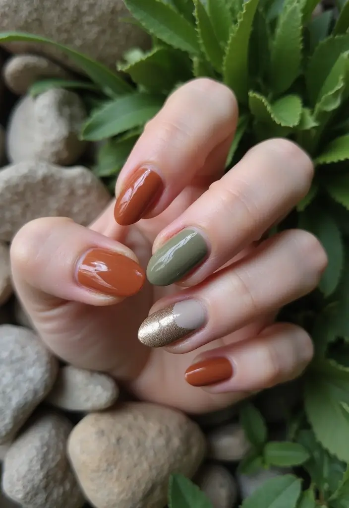 20 Cozy Autumn Winter Nail Designs to Try This Year - 7. Rustic Earth Tones