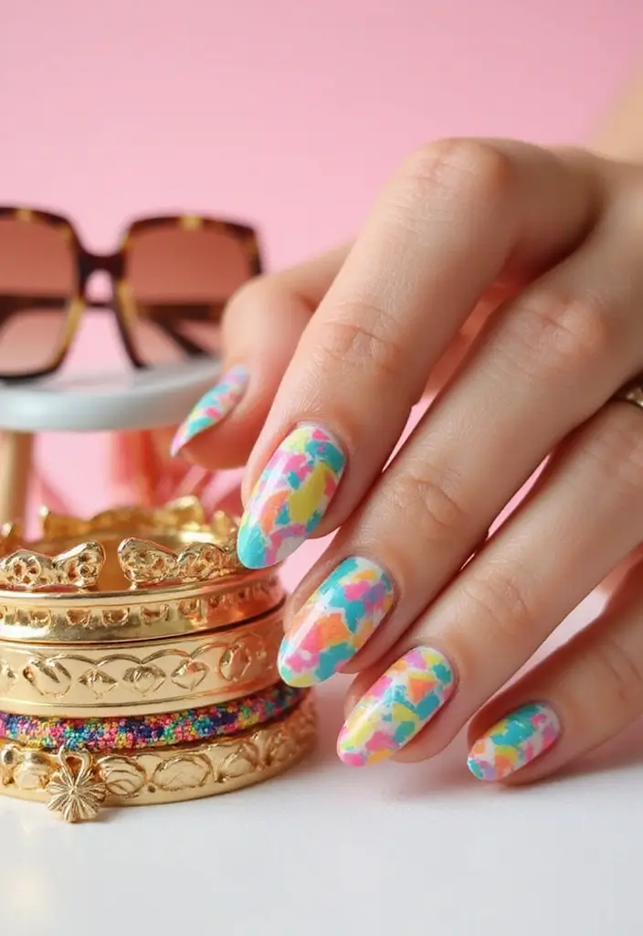 20 Fun Summer Nail Art Ideas You’ll Love - 10. Geometric Tropical