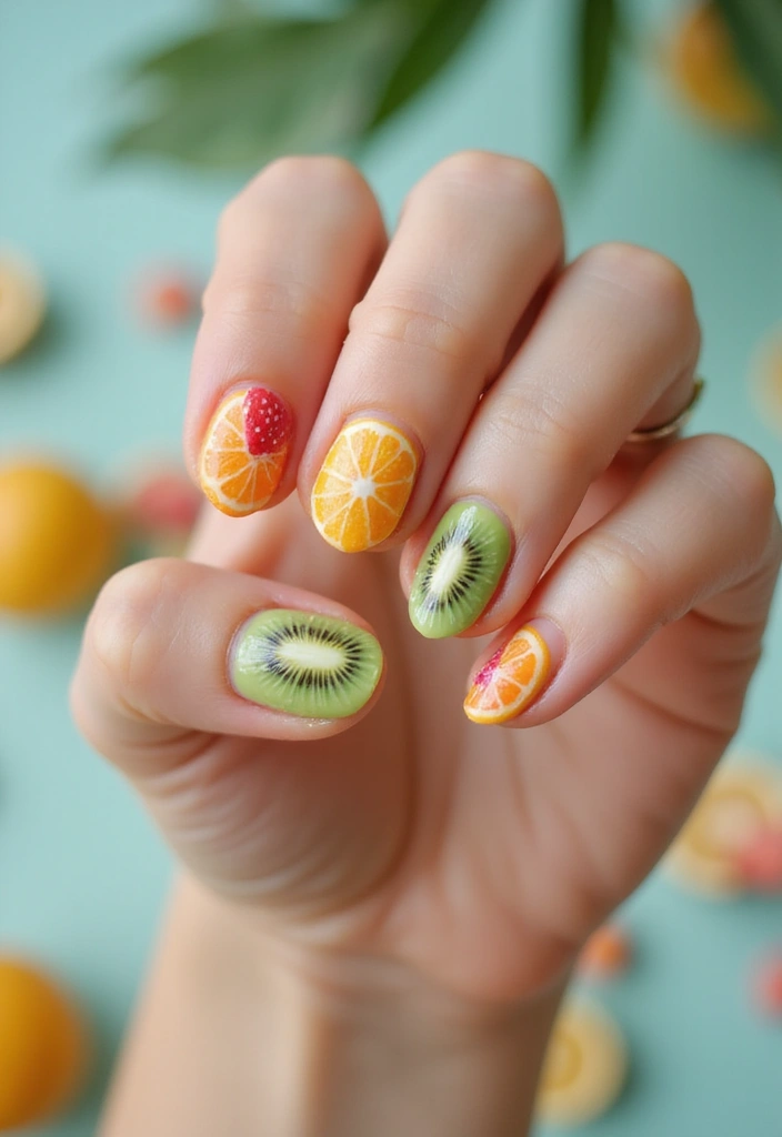 20 Fun Summer Nail Art Ideas You’ll Love - 14. Fruit Slices