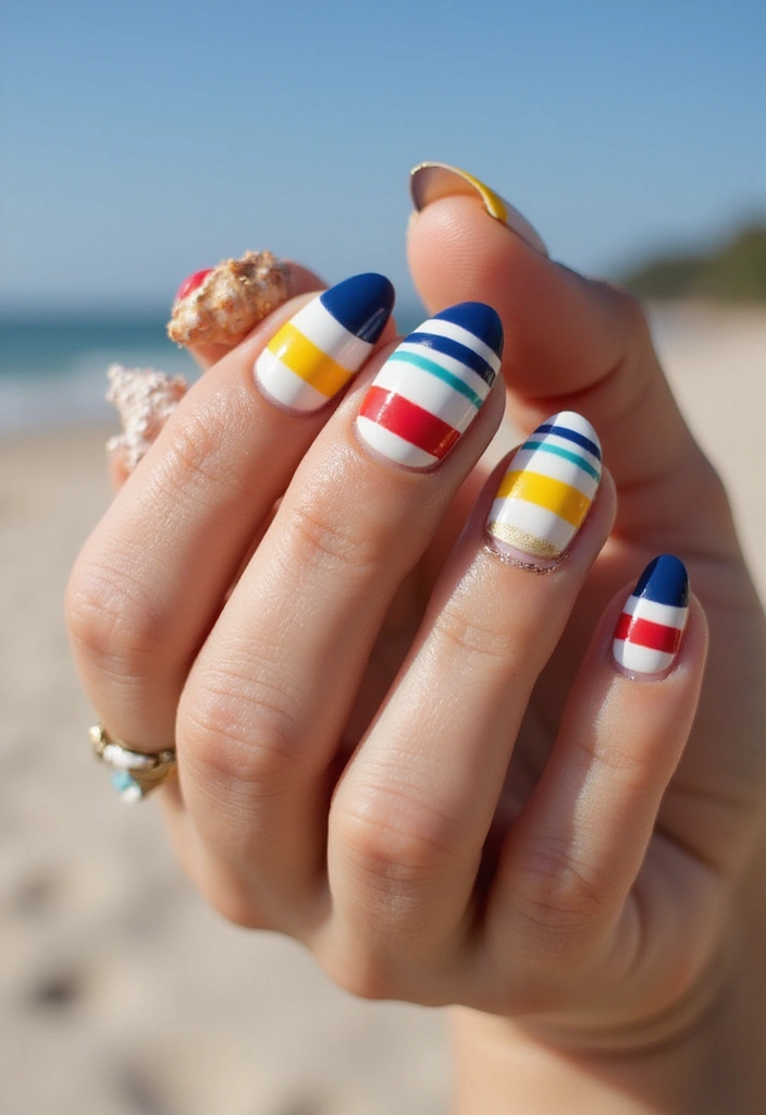 20 Fun Summer Nail Art Ideas You’ll Love - 17. Summer Stripes