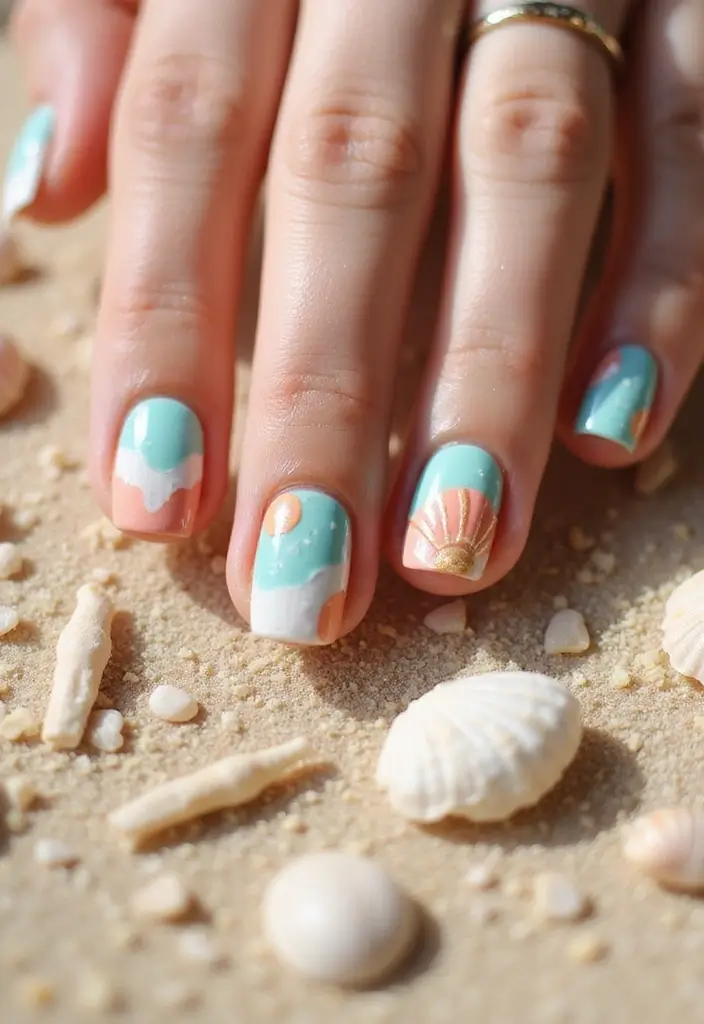 20 Fun Summer Nail Art Ideas You’ll Love - 5. Seashell Charm