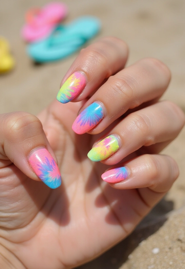 20 Fun Summer Nail Art Ideas You’ll Love - 8. Colorful Tie-Dye