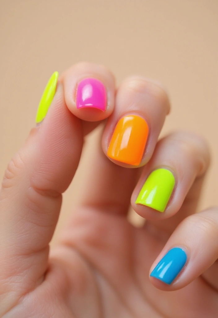20 Gorgeous French Tip Nails to Copy Right Now - 3. Neon and Brights