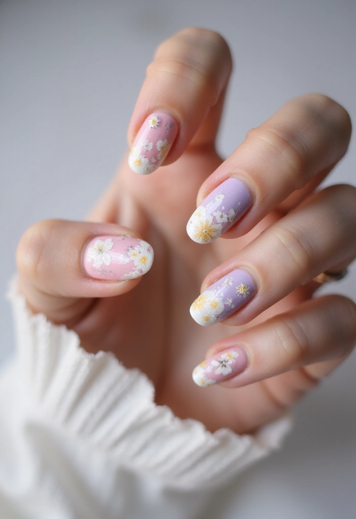 20 Gorgeous French Tip Nails to Copy Right Now - 5. Floral French Tips