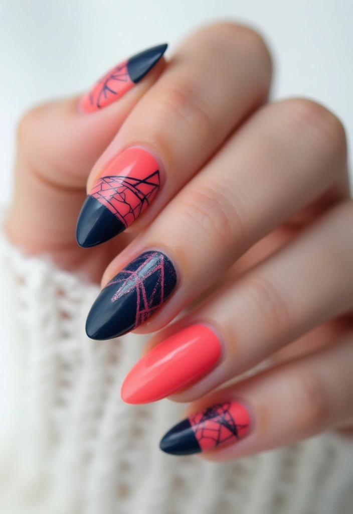 20 Gorgeous French Tip Nails to Copy Right Now - 6. Geometric Patterns