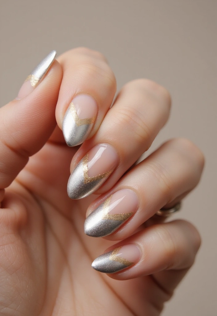20 Gorgeous French Tip Nails to Copy Right Now - 9. Metallic Accents