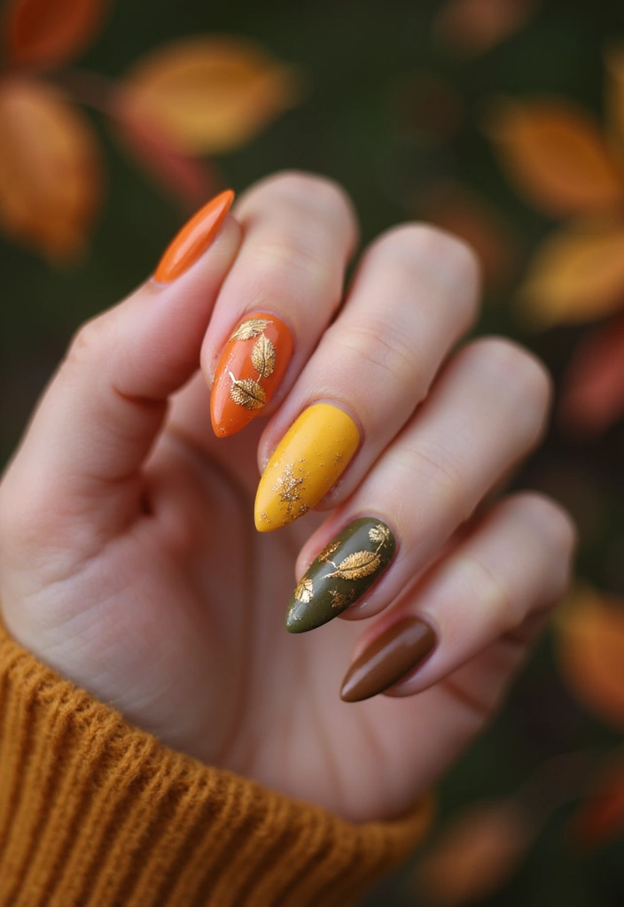 20 Rustic Nail Designs Perfect for Thanksgiving - 1. Harvest Hues