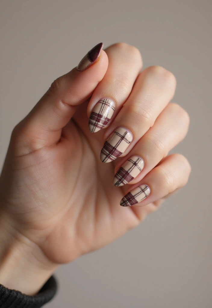 20 Rustic Nail Designs Perfect for Thanksgiving - 2. Rustic Plaid