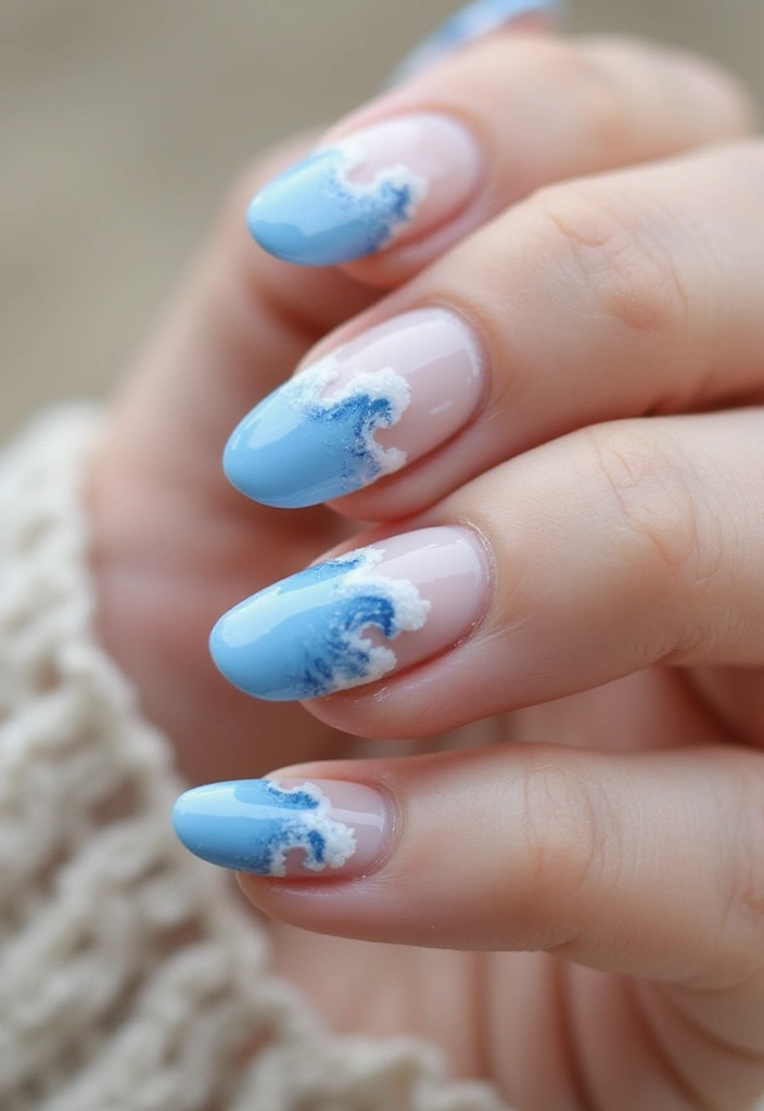 20 Stunning Summer Acrylic Nail Ideas - 3. Beach Waves