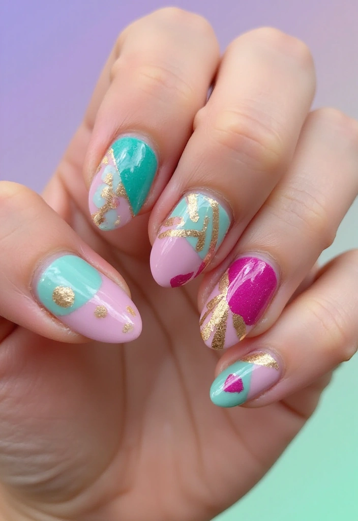 20 Stunning Summer Acrylic Nail Ideas - 6. Abstract Art