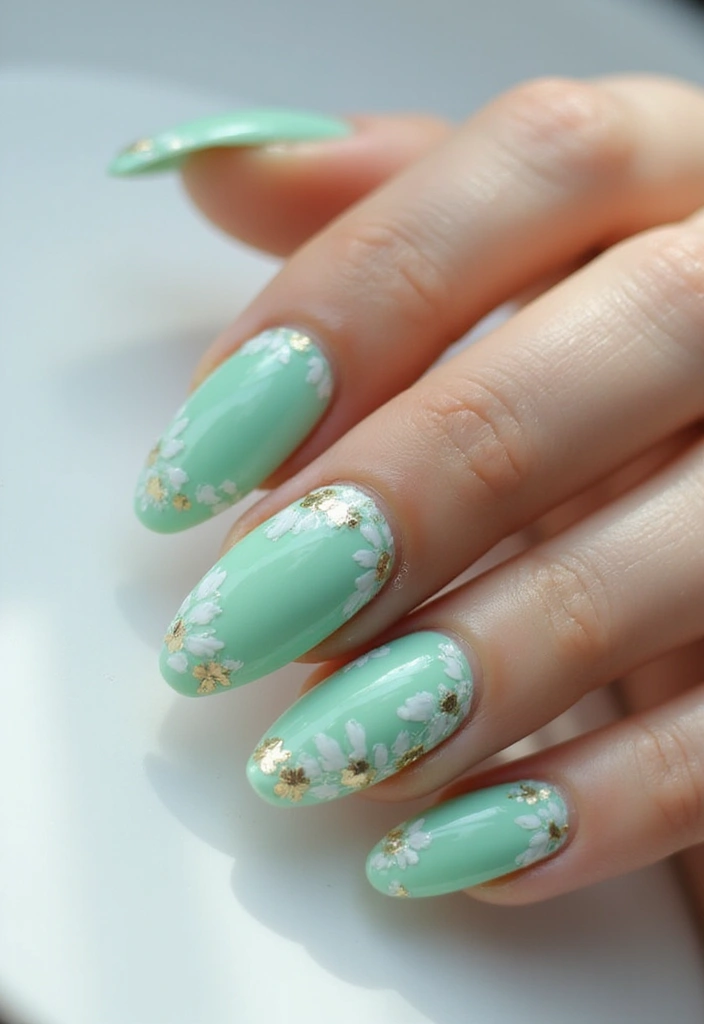 20 Stunning Summer Acrylic Nail Ideas - 9. Mint Green Magic