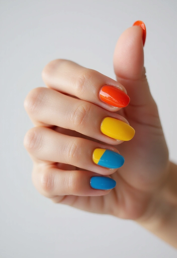 20 Trending Almond Nail Designs for Every Summer Mood - 10. Color Blocking