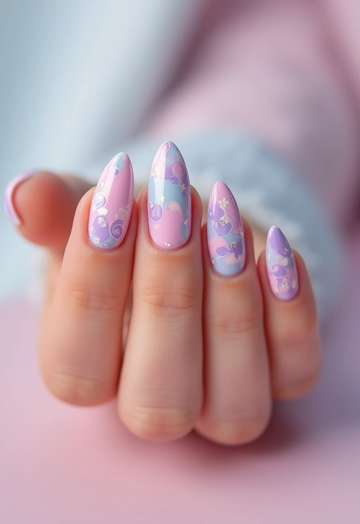 20 Trending Almond Nail Designs for Every Summer Mood - 14. Pastel Swirls