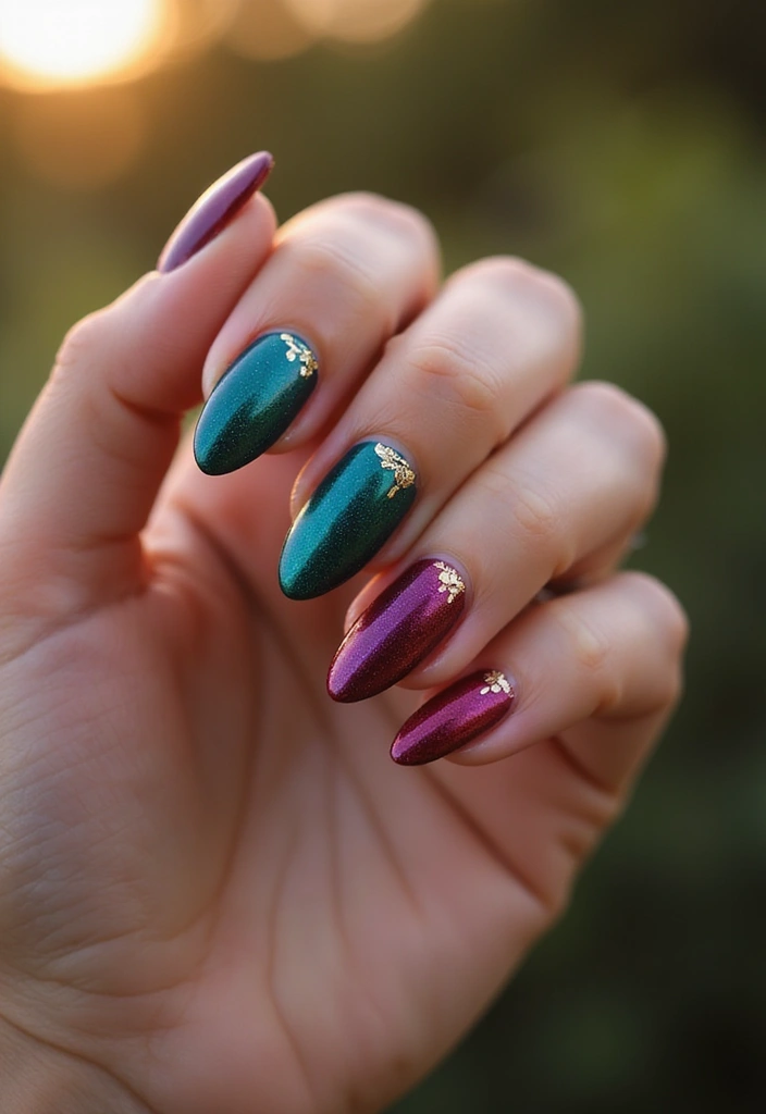 20 Trending Almond Nail Designs for Every Summer Mood - 16. Jewel Tones