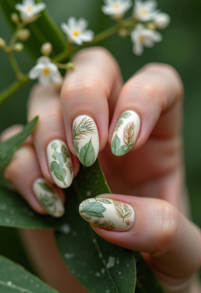 20 Trending Almond Nail Designs for Every Summer Mood - 17. Inspired by Nature