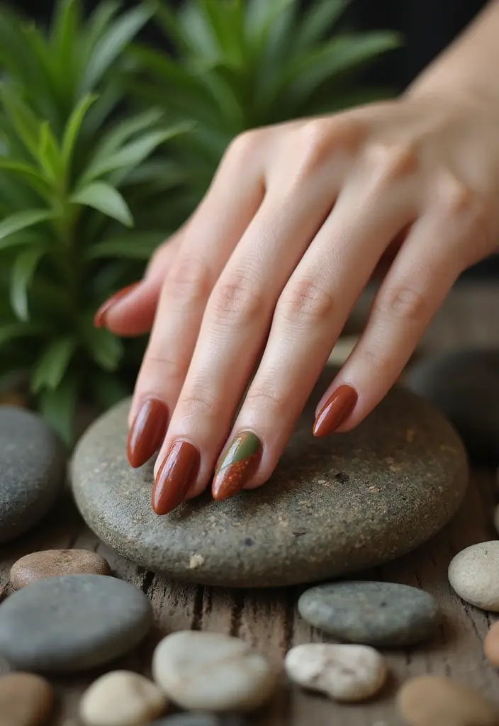 20 Trending Almond Nail Designs for Every Summer Mood - 7. Earthy Tones