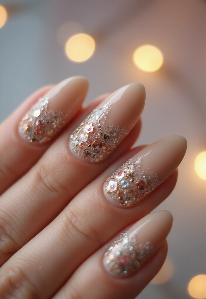 20 Trending Almond Nail Designs for Every Summer Mood - 9. Glitter Accents