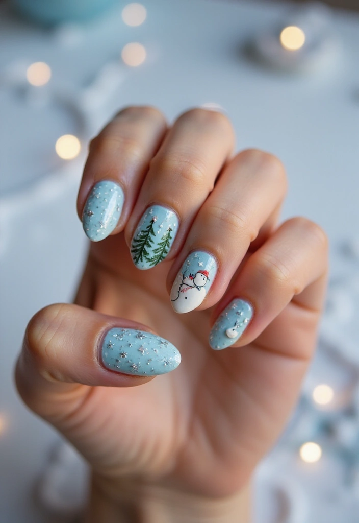 20 Winter Nail Art Designs That Shine Bright - 14. Whimsical Winter Wonderland