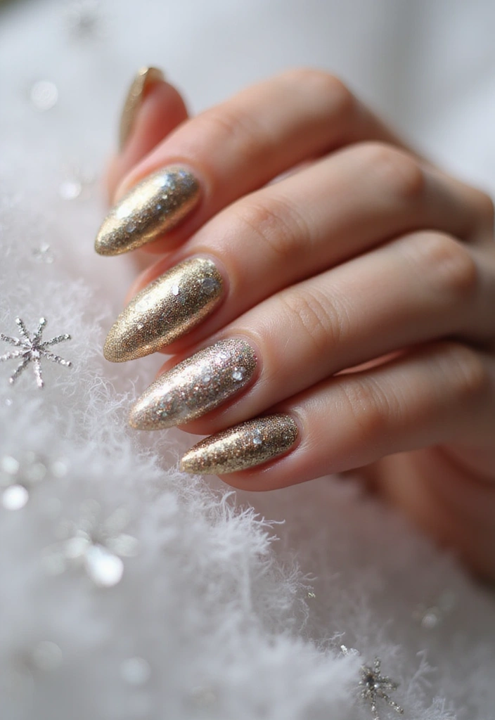 20 Winter Nail Art Designs That Shine Bright - 15. Glitzy Metallics